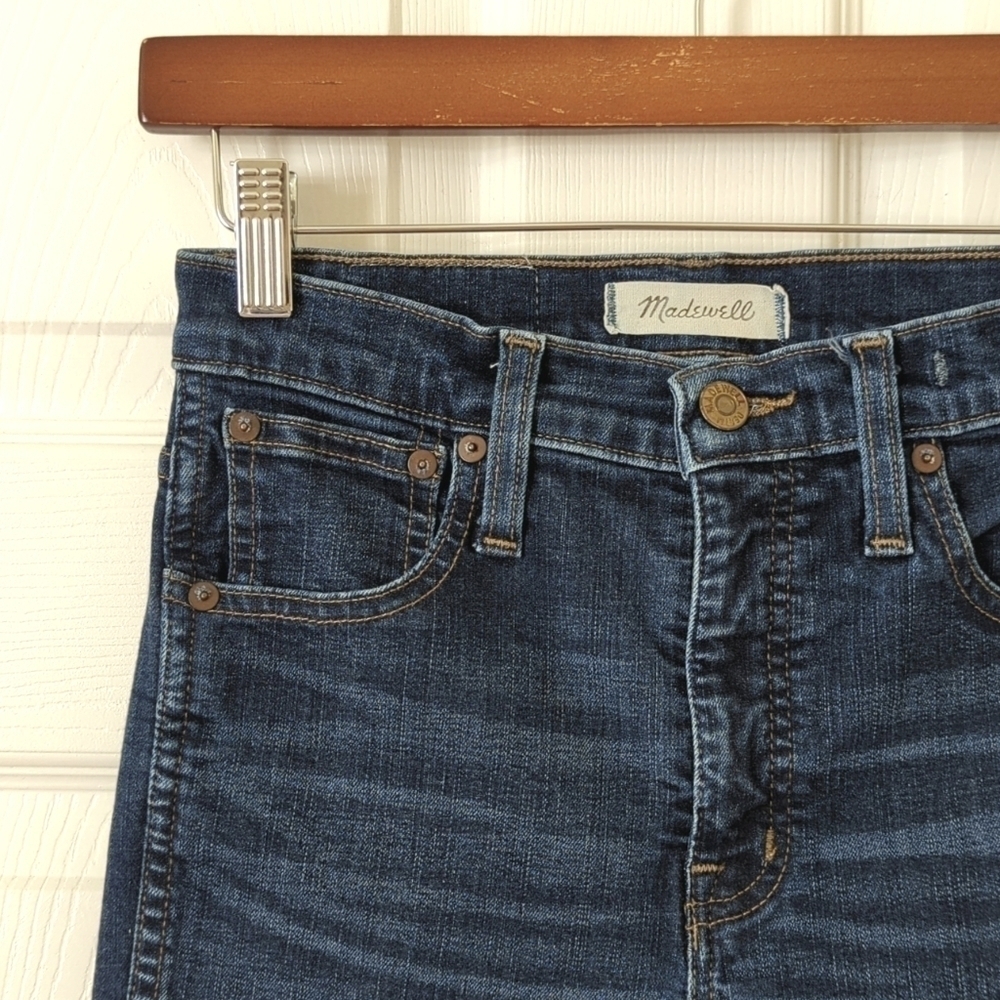 Madewell Classic 10" High Rise Dark Indigo Wash Ankle Length Skinny Jeans 25 - Picture 12 of 16